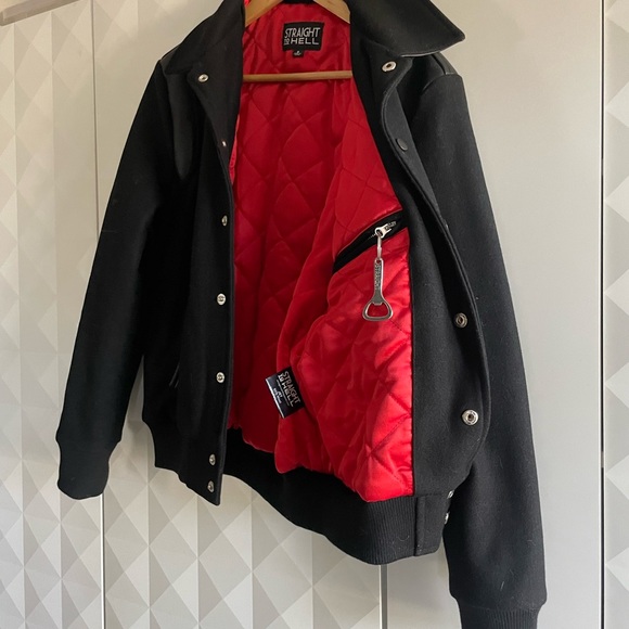 Straight to Hell Jet Jacket Black wool with black leather detail - Small - Picture 3 of 12